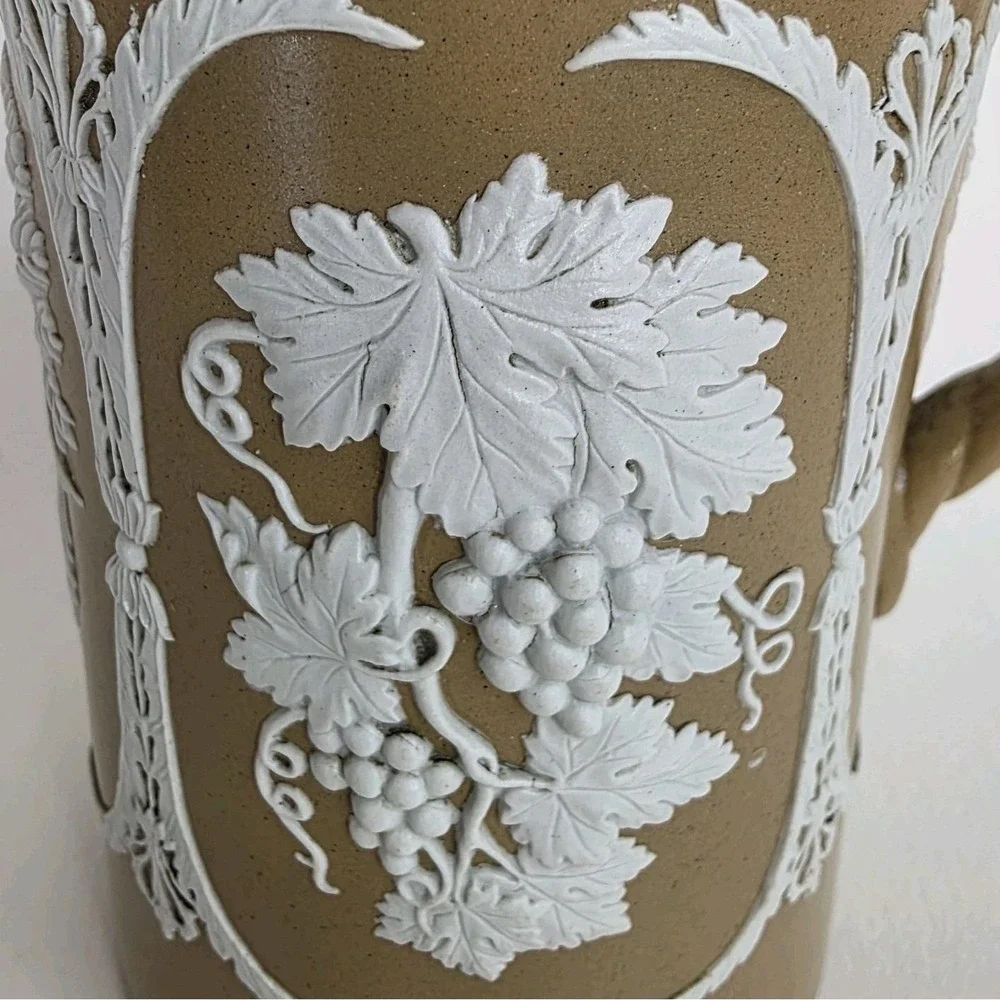 Antique England Dudson 19th Century Brown Jasperware‎ Pitcher # 996 Neoclassical
